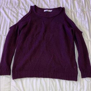 Purple Cold Shoulder Sweater